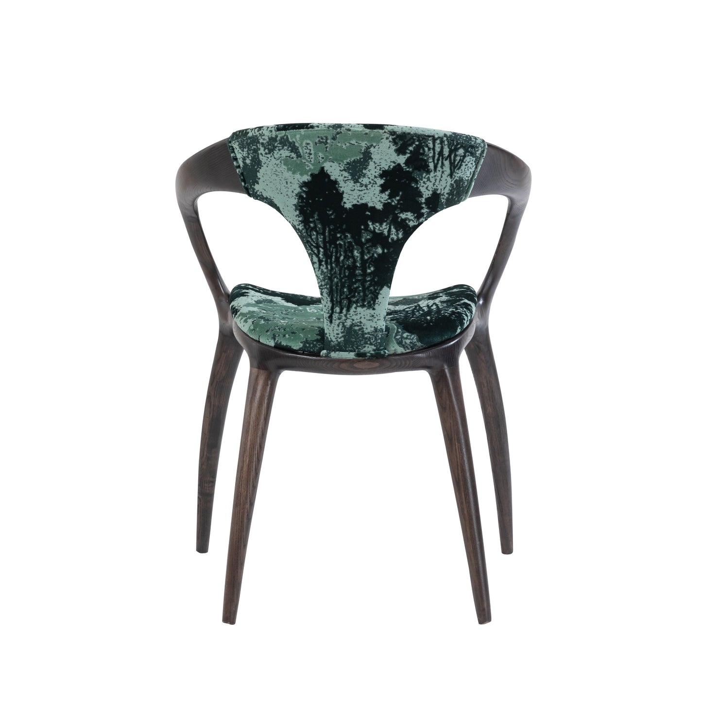Wholesale "Lanyue" Solid Wood Armchair with Curved Back | Luxury Velvet Upholstered Dining Chair for Fine Dining & Hotel