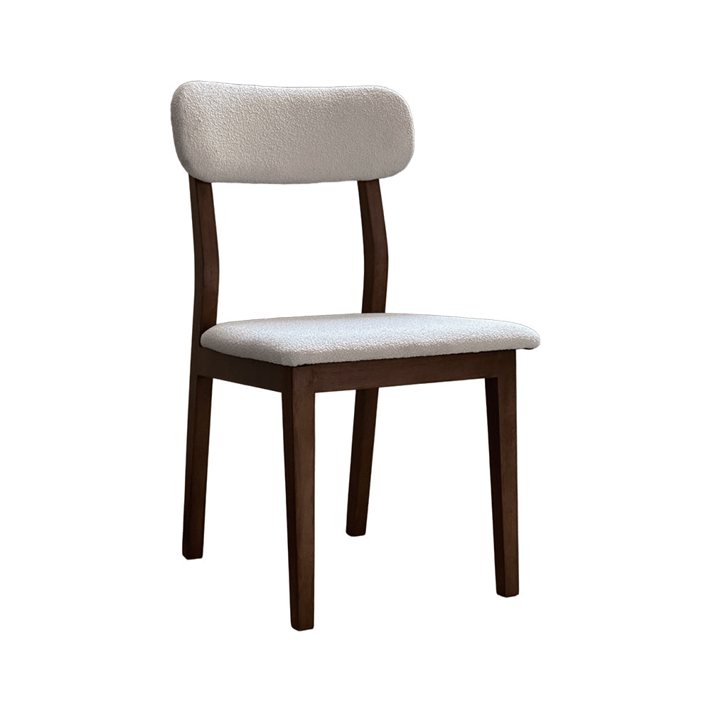 Modern Nordic Solid Ash Wood Upholstered Back Dining Chair with Fabric Cushion