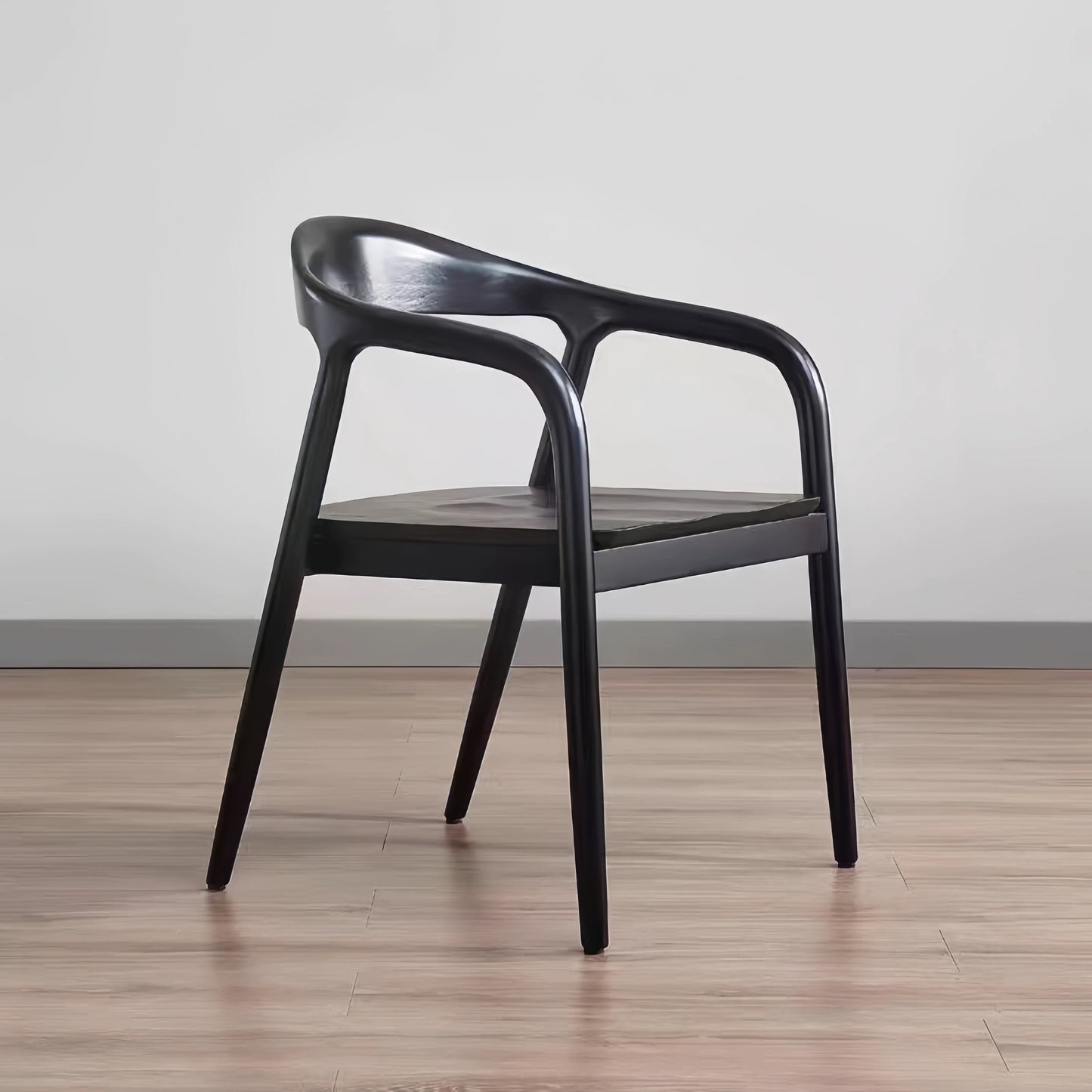 Sculptural Black Accent Chair