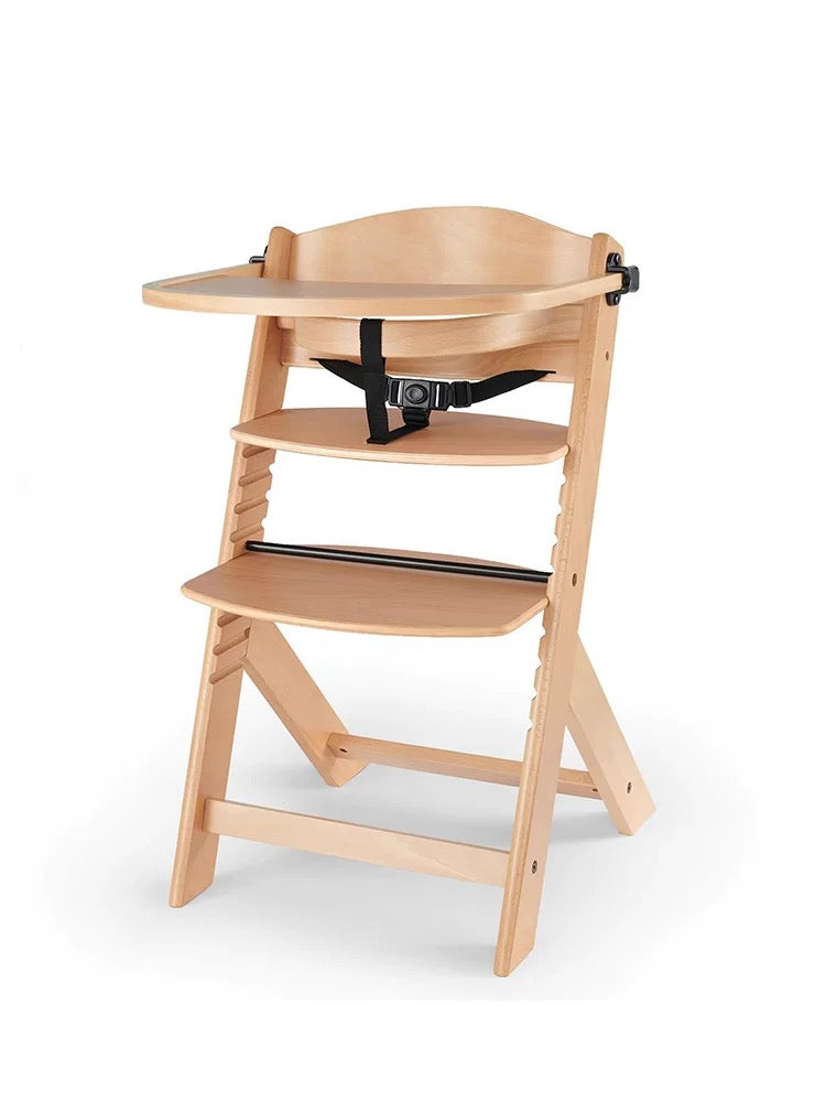 Foldable multi-functional solid wood baby high chair with removable feeding tray - Huan Furniture OEM