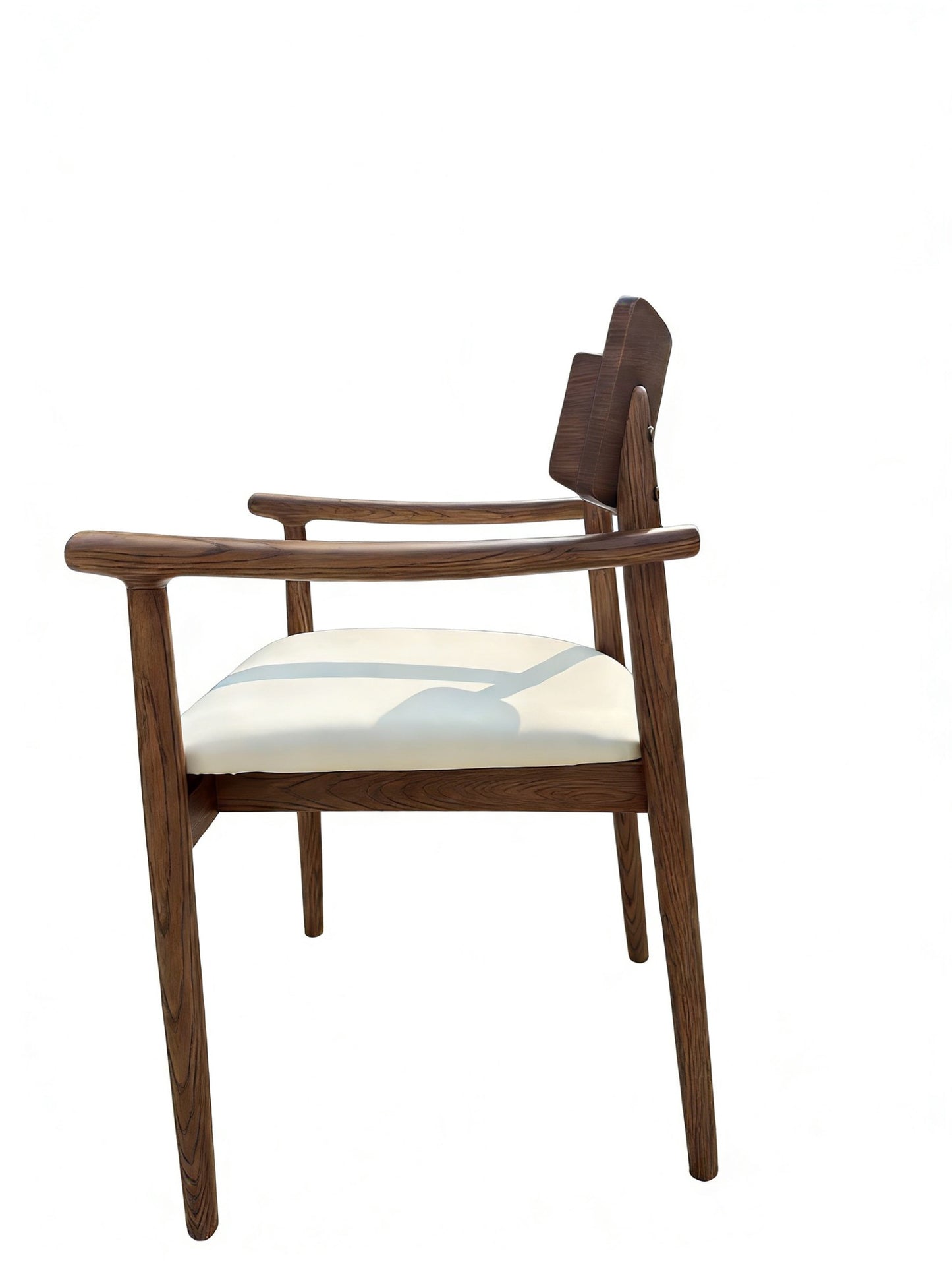 Mid-Century Modern Solid Wood Armchair | Scandinavian Padded Dining Chair