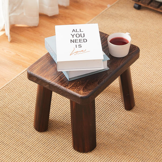 Wooden Step Stool Foot Stool Kitchen Wooden Stool Small Bench for Kids Wood Plant Stand (14.2