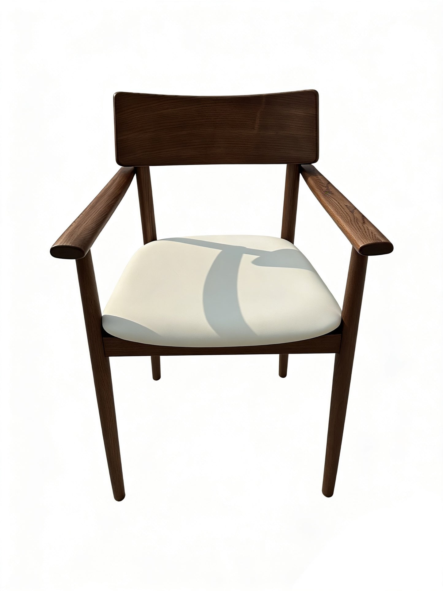 Mid-Century Modern Solid Wood Armchair | Scandinavian Padded Dining Chair