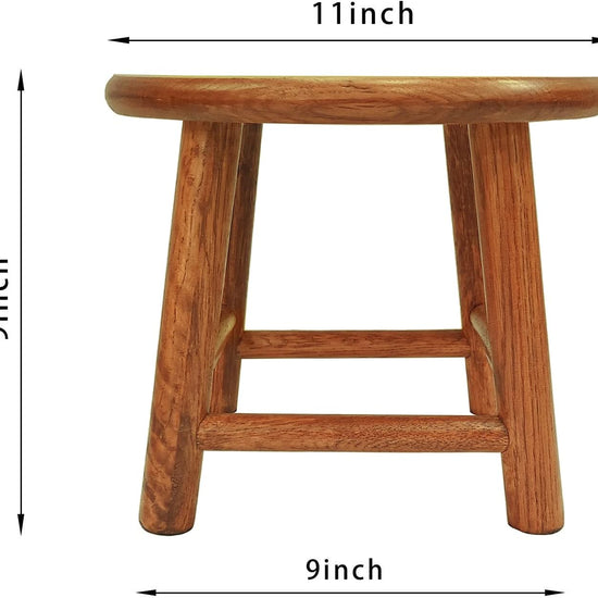 Kids Stool Grown Oak Plant Stand Handcrafted Solid Wood 9