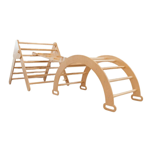 Kid Climb Frame Waldorf Arch Rocker Ramp Indoor Climbing Triangle Set Montessori Frame Climbing Triangle