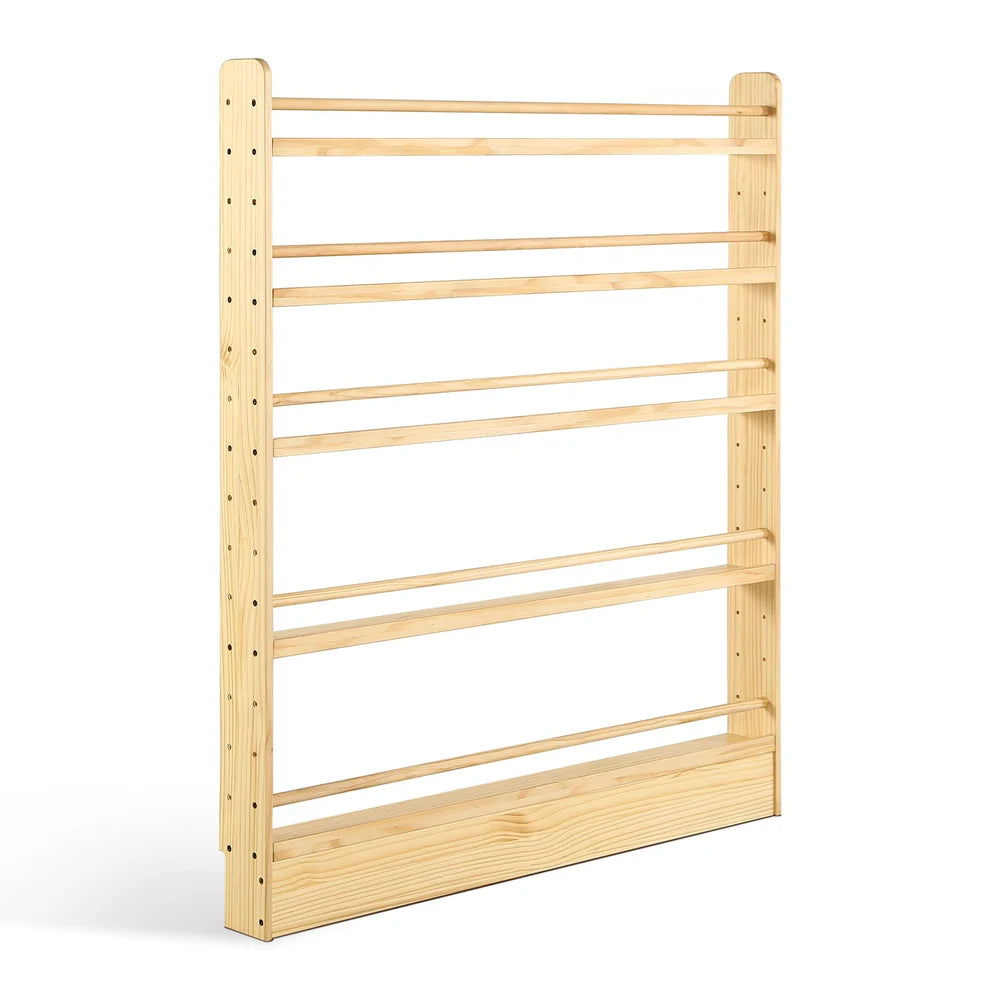 5 Tier Adjustable Solid Wood Bookshelf