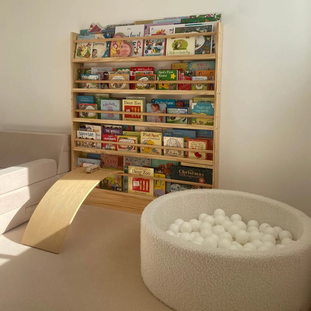 5 Tier Adjustable Solid Wood Bookshelf