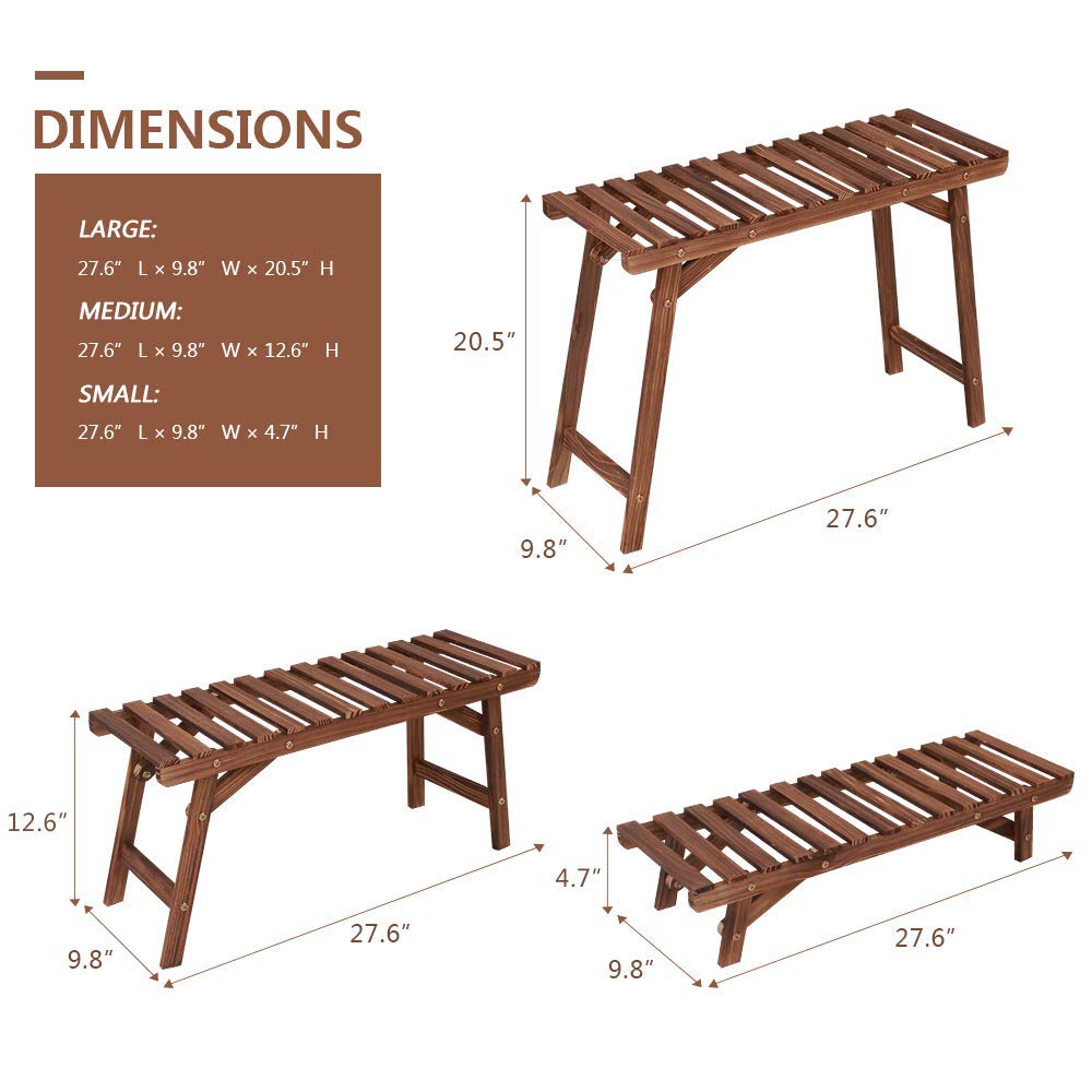 6-Tier Wooden Tall Plant Stand Indoor Outdoor Flower Pot Holder Organiser Corner Display Shelf Floor-Standing Rack for Living