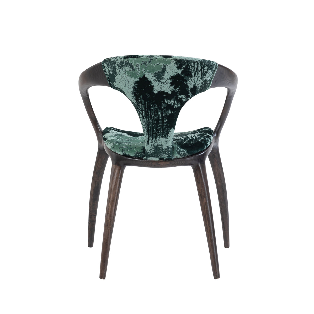 Wholesale "Lanyue" Solid Wood Armchair with Curved Back | Luxury Velvet Upholstered Dining Chair for Fine Dining & Hotel