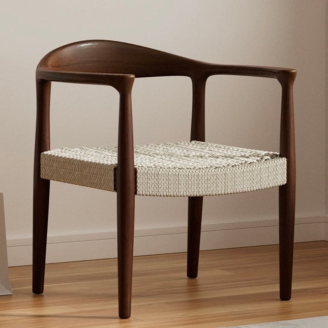 Classic Hiroshima Armchair with Hand-Woven Paper Cord Seat | Solid Ash Wood Dining Chair