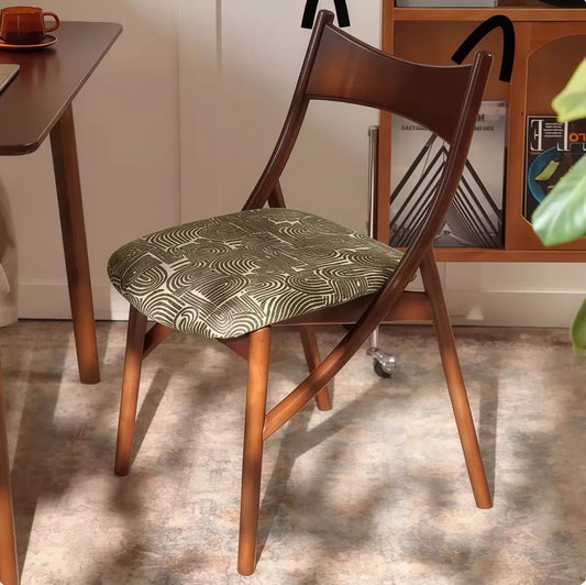 Mid-Century Style Dining Chair — Solid Wood Designer "Cat-Ear" Chair