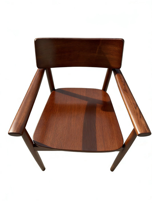 Mid-Century Modern Solid Wood Armchair | Ergonomic Scandinavian Dining Chair