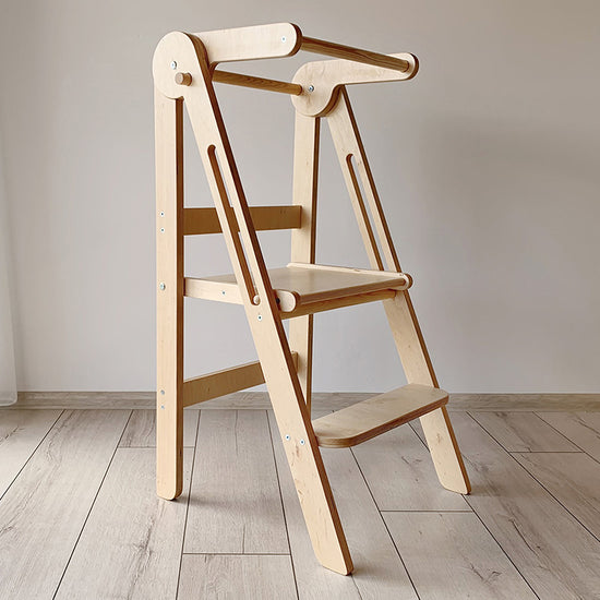 High Quality Learning Tower Foldable Wooden Kitchen Helper Tower