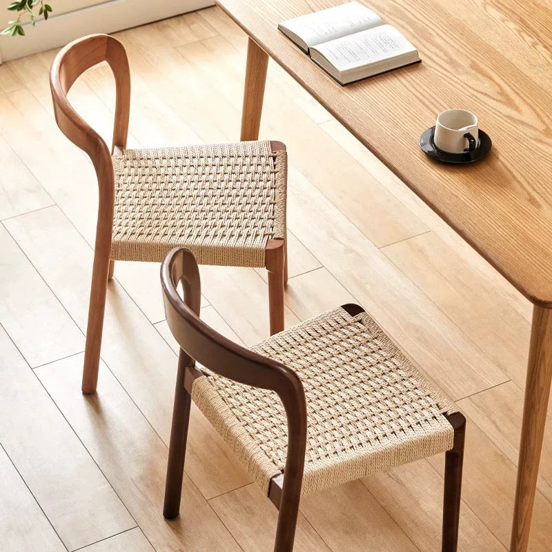 Nordic Style Solid Ash Wood Lounge Chair | Premium Curved Back Accent Chair for Hotel & Home