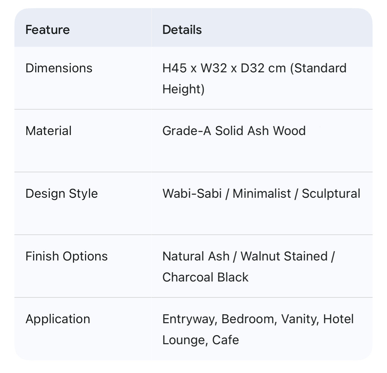 Wabi-Sabi Solid Wood Stool | Minimalist Ash Wood Vanity Chair & Entryway Shoe Bench