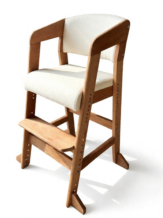 Adjustable solid wood high chair for children - Huan Furniture OEM manufacturer.