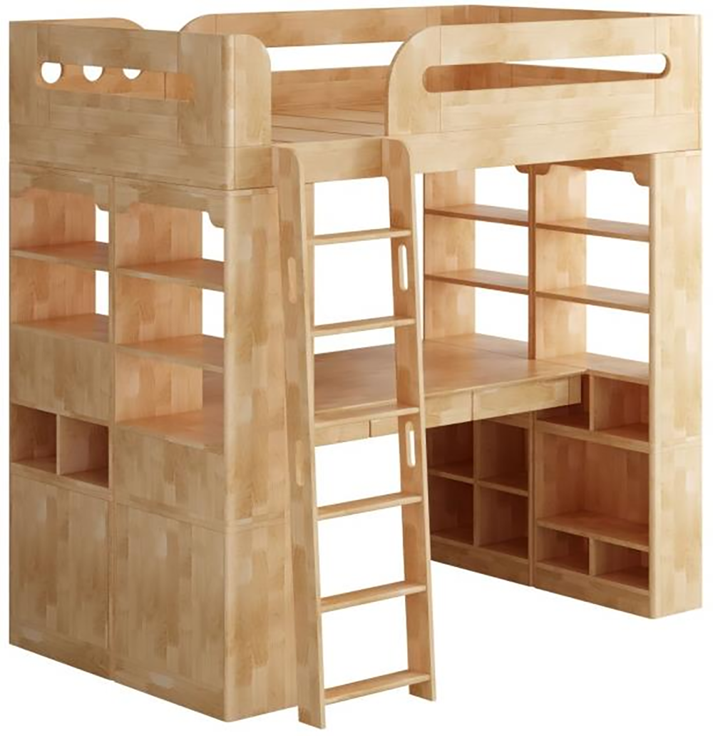 [Sleeping Treasure Castle] Solid wood room set | double bookcase/Ladder on left