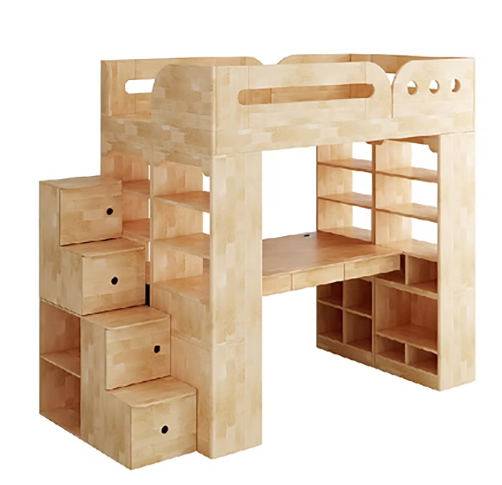 [Sleeping Treasure Castle] Solid wood room set | double bookcase/ladder cabinet-left