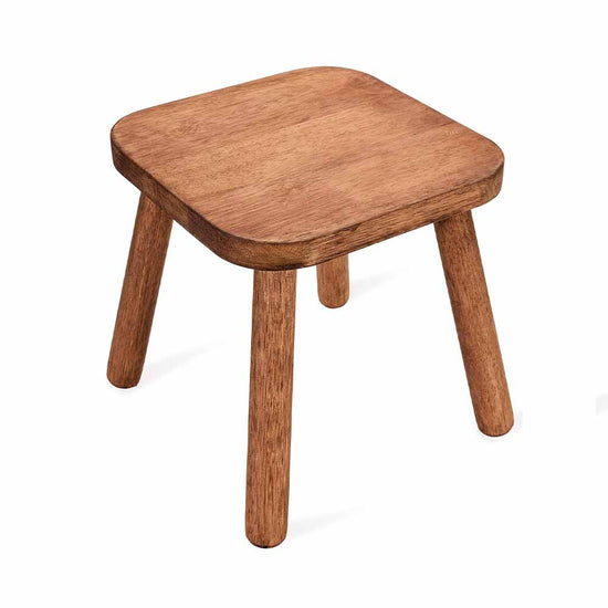 Solid Wooden Stool for Kids 11.7'' Square Stool Wood Plant Stand Stool Children Chair