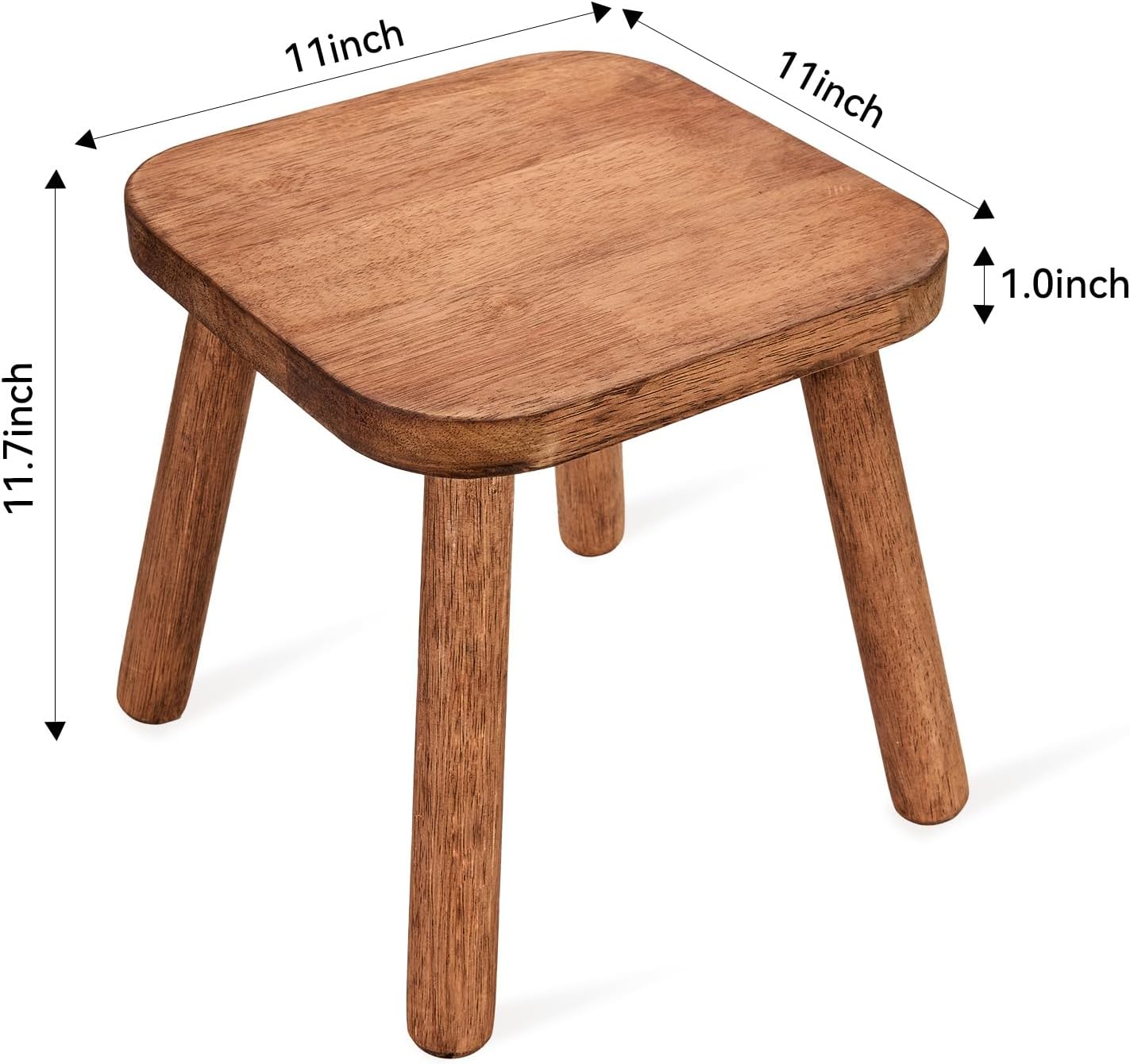 Solid Wooden Stool for Kids 11.7'' Square Stool Wood Plant Stand Stool Children Chair