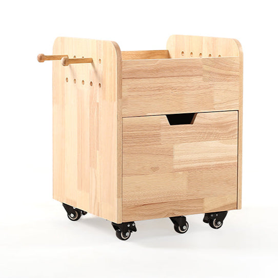 Solid wood movable bookcase