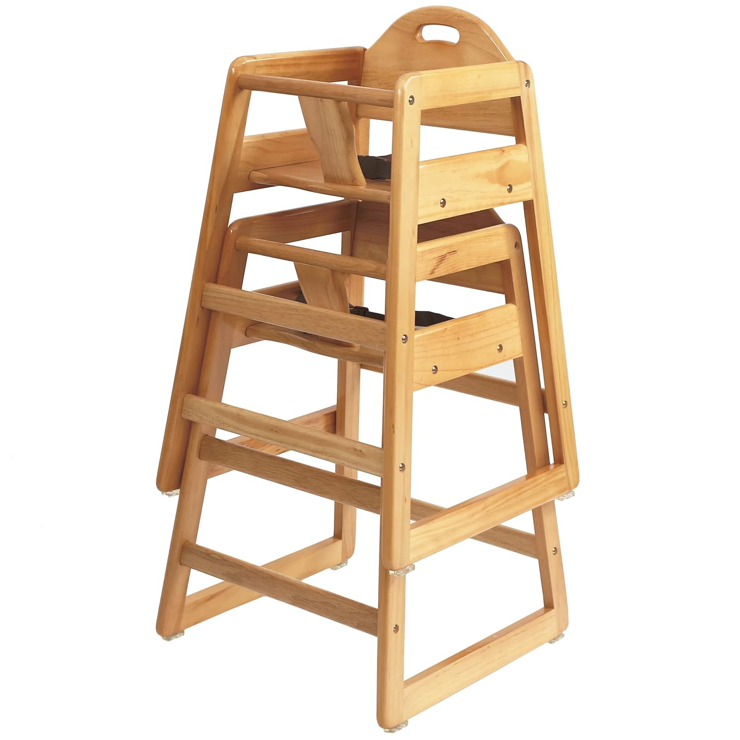 Wooden High Chair for Baby Toddler Stackable HighChair with Solid Wood for Dining Kitchen Home Restaurant