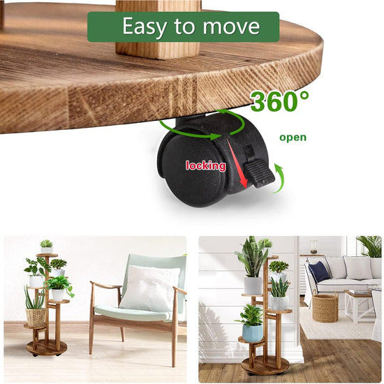 Wood Plant Shelf Corner Display Rack 5 Tiered Tall Plant Stand for Indoor Flower Stand