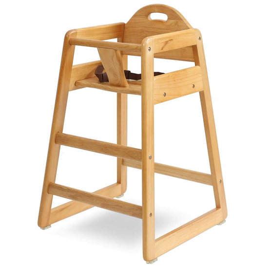 Wooden High Chair for Baby Toddler Stackable HighChair with Solid Wood for Dining Kitchen Home Restaurant