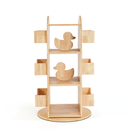 revolving solid wood bookcase