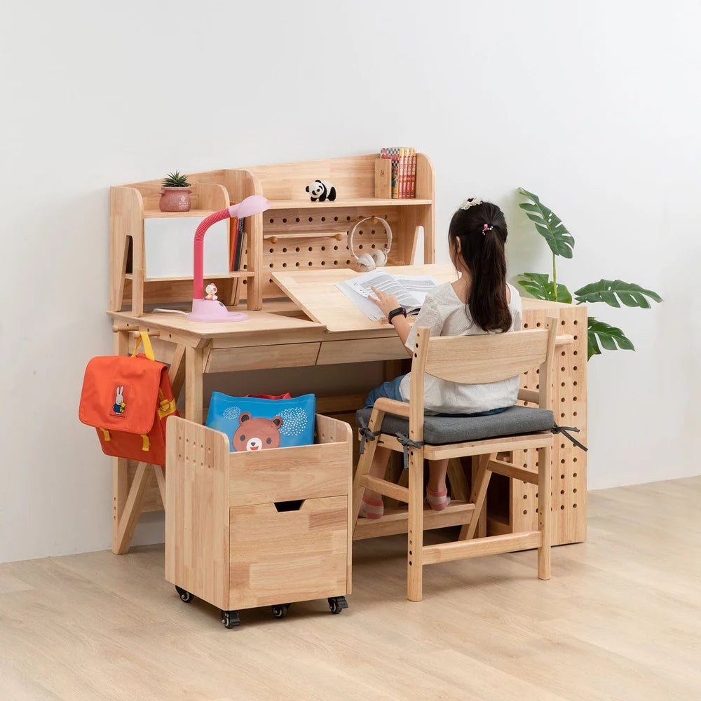 solid wood study table and chair set